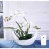 JINCAN Artificial Flowers Simulation Phalaenopsis With Vase Set, Artificial Fake Flower Pot Home Hotel Silk Flower Fake Flower Decoration, Ceramic Flower Pot Artificial Bonsai Decoration Decoration Bo view 3
