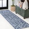 JONATHAN Y Tribal Bohemian Indoor Outdoor Runner Rug 2X10 Blue/Ivory, Nokat for Backyard, Patio, Porch, Easy-Cleaning, High Traffic, Pet-Friendly, Non-Shedding (SMB131C-210) view 1