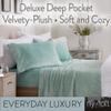 NY Loft Ultra Soft Micro Fleece Sheets Set with Extra Deep Pockets | Super Plush Polar Fleece | Velvet Plush Cozy Warmth | Tribeca Collection (King, Surf) view 3