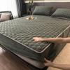 CFYCYHDZHT Bedding Extra Deep Fitted Sheets,Thickened Warm Coral Velvet Box Spring Bed Mattress Protector, Non Slip Printing Mattress Top Hat for Boys Girls Bedroom Green 150200cm (3pcs) view 1