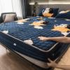 CFYCYHDZHT Bed Sheet Set,Thickened Warm Coral Velvet Box Spring Bed Mattress Protector, Non Slip Printing Mattress Top Hat for Boys Girls Bedroom Moon 150200cm (3pcs) view 1