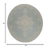 SAFAVIEH Washable Rug Outdoor Beach House Collection - 4' Round, Cream & Aqua, Non-Shedding & Easy to Clean, Ideal for Patio, Backyard, Mudroom (BHS180L) view 2