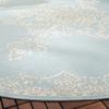 SAFAVIEH Washable Rug Outdoor Beach House Collection - 4' Round, Cream & Aqua, Non-Shedding & Easy to Clean, Ideal for Patio, Backyard, Mudroom (BHS180L) view 3