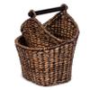BIRDROCK HOME Seagrass Magazine and Bathroom Basket - Hand Woven Toilet Paper Holder with Pocket - Grey Wash - Stylish Decorative Design - Wooden Basket Dcor - Dispenser view 1