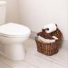 BIRDROCK HOME Seagrass Magazine and Bathroom Basket - Hand Woven Toilet Paper Holder with Pocket - Grey Wash - Stylish Decorative Design - Wooden Basket Dcor - Dispenser view 2