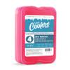 Cool Coolers by Fit + Fresh Slim Compact Reusable XL Ice Pack, Perfect for Lunch Boxes, Coolers, and Beach Bags, Pink, 4 Pack view 1