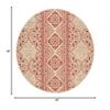 SAFAVIEH Washable Rug Outdoor Beach House Collection - 4' Round, Red & Cream, Non-Shedding & Easy to Clean, Ideal for Patio, Backyard, Mudroom (BHS174Q) view 2