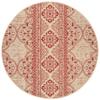 SAFAVIEH Washable Rug Outdoor Beach House Collection - 4' Round, Red & Cream, Non-Shedding & Easy to Clean, Ideal for Patio, Backyard, Mudroom (BHS174Q) view 3