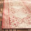 SAFAVIEH Washable Rug Outdoor Beach House Collection - 4' Round, Red & Cream, Non-Shedding & Easy to Clean, Ideal for Patio, Backyard, Mudroom (BHS174Q) view 4