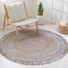 SAFAVIEH Braided Collection 4' Round Yellow/Ivory BRD275C Handmade Entryway Foyer Living Room Bedroom Kitchen Area Rug view 1