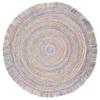 SAFAVIEH Braided Collection 4' Round Yellow/Ivory BRD275C Handmade Entryway Foyer Living Room Bedroom Kitchen Area Rug view 3
