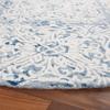 SAFAVIEH Blossom Collection 4' Round Blue/Ivory BLM103M Handmade Premium Wool Entryway Foyer Living Room Bedroom Kitchen Area Rug view 2