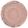 SAFAVIEH Braided Collection Area Rug - 4' Round, Orange & Grey, Handmade Country Boho Farmhouse Fringe, Ideal for High Traffic Areas in Living Room, Bedroom (BRD275P) view 2