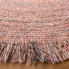 SAFAVIEH Braided Collection Area Rug - 4' Round, Orange & Grey, Handmade Country Boho Farmhouse Fringe, Ideal for High Traffic Areas in Living Room, Bedroom (BRD275P) view 3