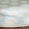 SAFAVIEH Washable Rug Outdoor Beach House Collection - 4' Round, Aqua & Cream, Non-Shedding & Easy to Clean, Ideal for Patio, Backyard, Mudroom (BHS181K) view 2
