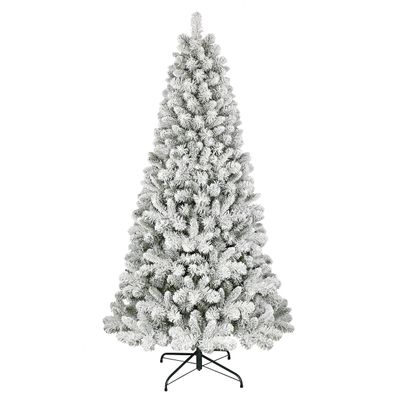 Puleo International 6' Flocked Virginia Pine Artificial Christmas Tree with Stand