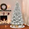 Puleo International 6' Flocked Virginia Pine Artificial Christmas Tree with Stand view 3