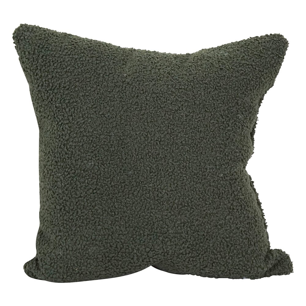 Blazing Needles Square Faux Fur Throw Pillow, 17", Turell Army
