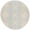 SAFAVIEH Washable Rug Outdoor Beach House Collection - 4' Round, Aqua & Cream, Non-Shedding & Easy to Clean, Ideal for Patio, Backyard, Mudroom (BHS174K) view 3
