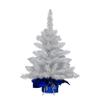 Puleo International Pre-Lit 2' Table Top Artificial Christmas Tree with 35 Lights in Blue Sac, White view 1