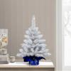 Puleo International Pre-Lit 2' Table Top Artificial Christmas Tree with 35 Lights in Blue Sac, White view 4