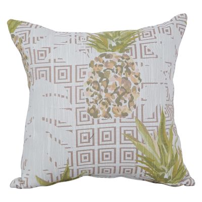 Blazing Needles Square Polyester Jacquard Throw Pillow, 17", Zeena Blush
