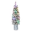 Puleo International Pre-Lit 4' Potted Flocked Alpine Artificial Christmas Tree with 20 Lights, Green view 1