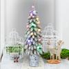 Puleo International Pre-Lit 4' Potted Flocked Alpine Artificial Christmas Tree with 20 Lights, Green view 3
