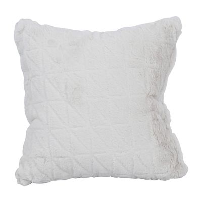 Blazing Needles Square Faux Fur Throw Pillow, 17", Upton Natural