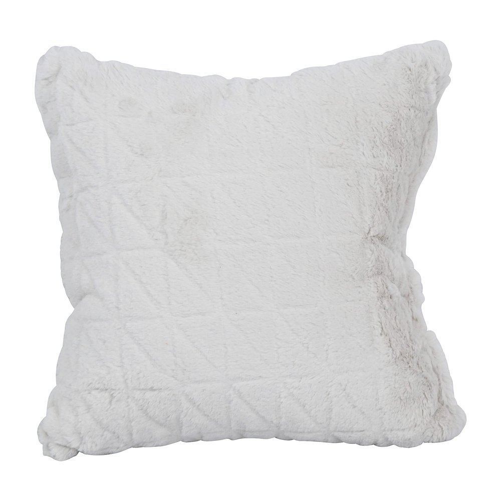 Blazing Needles Square Faux Fur Throw Pillow, 17", Upton Natural