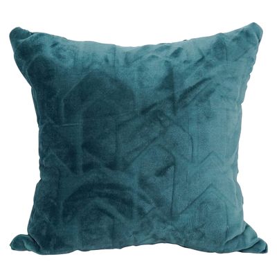 Blazing Needles Square Faux Fur Throw Pillow, 17", Agora Teal