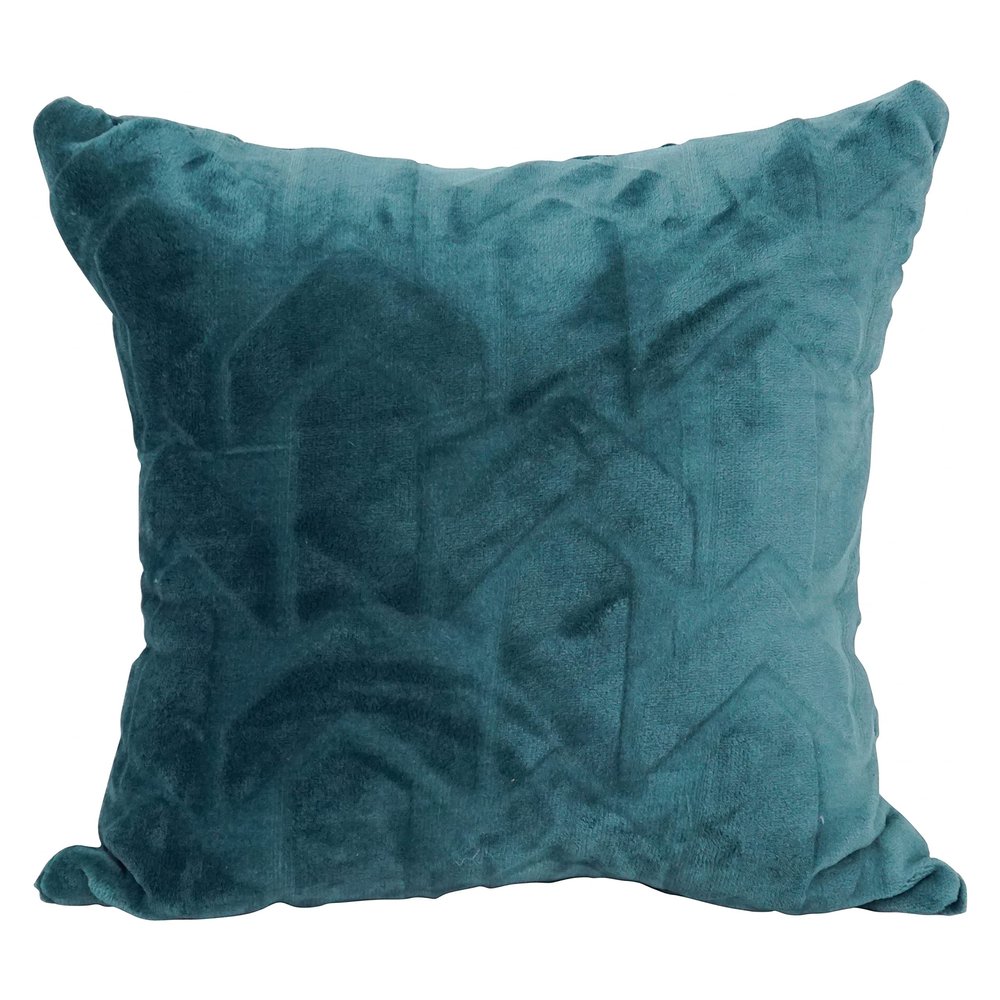 Blazing Needles Square Faux Fur Throw Pillow, 17", Agora Teal