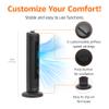 Amazon Basics 28" 60-Degree Oscillating Tower Fan with Powerful Airflow for Bedroom, Living Room, Office, 3 Speeds, Mechanical Control, Air Circulator, 35W, 27.8"H x 9.4"D x 9.4"W, Black view 2
