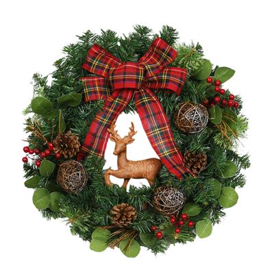 24" Christmas Wreath with Deer