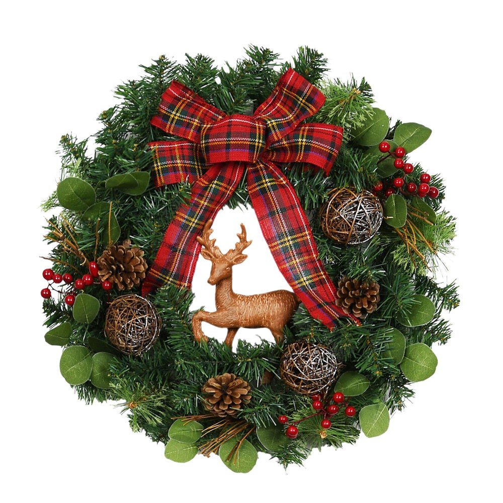 24" Christmas Wreath with Deer