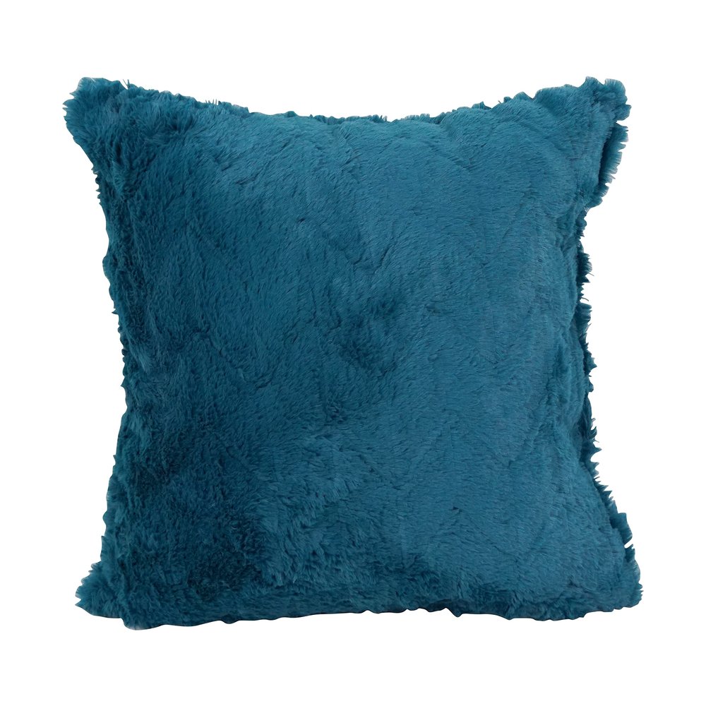 Blazing Needles Square Faux Fur Throw Pillow, 17", Naples Caspia