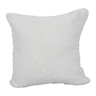 Blazing Needles Square Faux Fur Throw Pillow, 17", Grattan Rice