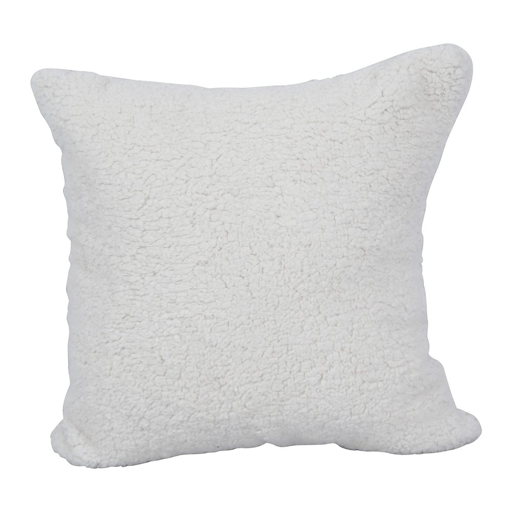 Blazing Needles Square Faux Fur Throw Pillow, 17", Grattan Rice