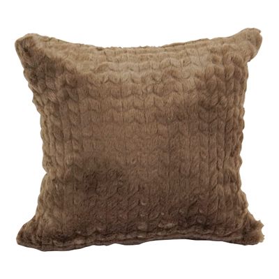 Blazing Needles Square Faux Fur Throw Pillow, 17", Dainty Mocha