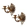 BOOMLATU Heavy Duty Cast Iron Wall Candle Sconce Holder Set of 2,Shabby Chic Wall Mount Decorative Candle Holder Pillar Holder for Living Room Farmhouse Fireplace Wedding 7.3" x 7" view 1