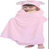 HIPHOP PANDA Hooded Towel for Kids - Viscose Derived from Bamboo, 30 X 50 INCH Large Size for 3-10 Yrs - Premium Kids Bath Towel Beach Towels Wrap for Girls, Boys, Pink Rabbit view 1