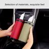 ihreesy Cylinder Tissue Box,PU Leather Napkin Holder Pumping Paper Case Dispenser Tissue Tube Holder Portable Cylinder Box Roll Facial Tissue Box for Car Cup Holder Office,Beige view 3