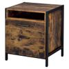Acme Juvanth Wooden Nightstand with 2-Drawer in Rustic Oak and Black view 1