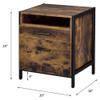 Acme Juvanth Wooden Nightstand with 2-Drawer in Rustic Oak and Black view 3