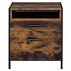 Acme Juvanth Wooden Nightstand with 2-Drawer in Rustic Oak and Black view 4