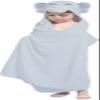 HIPHOP PANDA Hooded Towel for Kids - Viscose Derived from Bamboo, 30 X 50 INCH Large Size for 3-10 Yrs - Premium Kids Bath Towel Beach Towels Wrap for Girls, Boys, Grey Elephant view 1