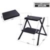 CAMPMOON Small Step Ladder for Kitchen, Sturdy Folding 2 Step Stool for Adults with Wide Anti-Slip Pedal, Black (New) view 3