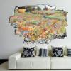 Pictorial art Poppies 3D Wall Stickers Mural Smashed Wall Art Removable Poster Vinyl decals For Bedroom Living Room Playroom Nursery Office Shop,32 inch view 1