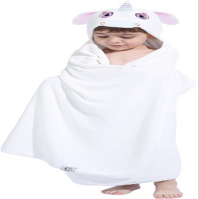 HIPHOP PANDA Hooded Towel for Kids - Viscose Derived from Bamboo, 30 X 50 INCH Large Size for 3-10 Yrs - Premium Kids Bath Towel Beach Towels Wrap for Girls, Boys, Unicorn