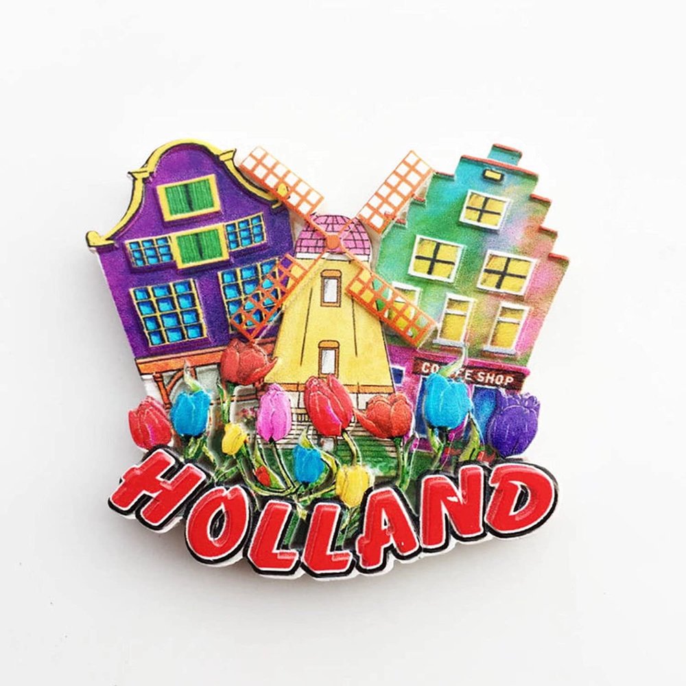 Amsterdam Tulip Netherlands Magnet Travel Souvenir 3D Resin Collection Gift Fridge Refrigerator Magnet
